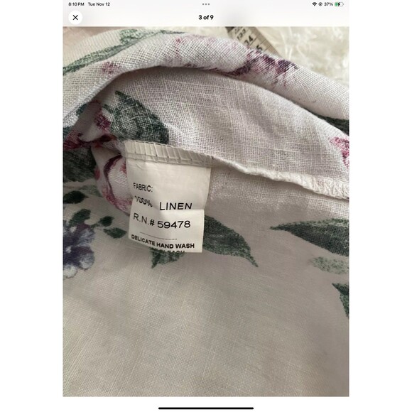 Bellambra Womens 100% Linen Floral Lightweight Blouse Made In Italy Size Medium - Picture 3 of 9